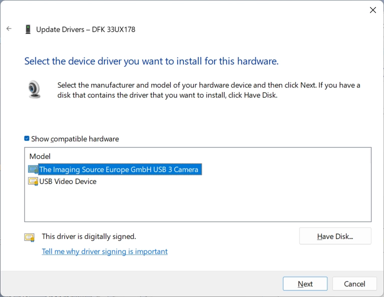 Why Is Windows Using the Standard Driver Instead of the TIS USB Camera ...