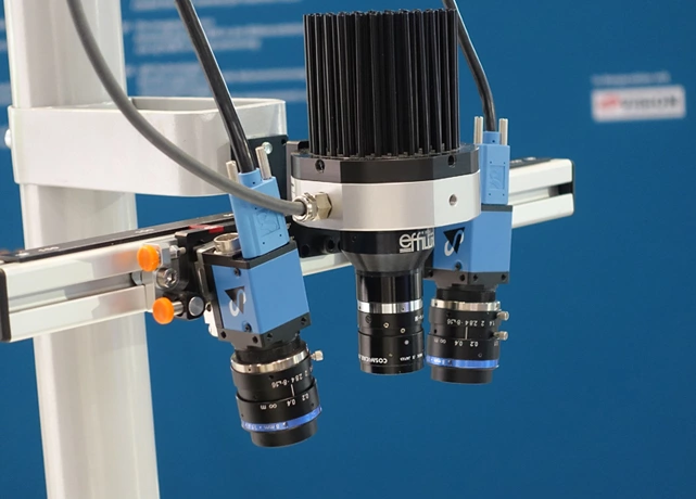 Stereo 3D made easy: IC 3D stereo camera system (with Effilux Effi-Lase V2 pattern projector) at SPS IPC Drives, Nuremberg 2017.