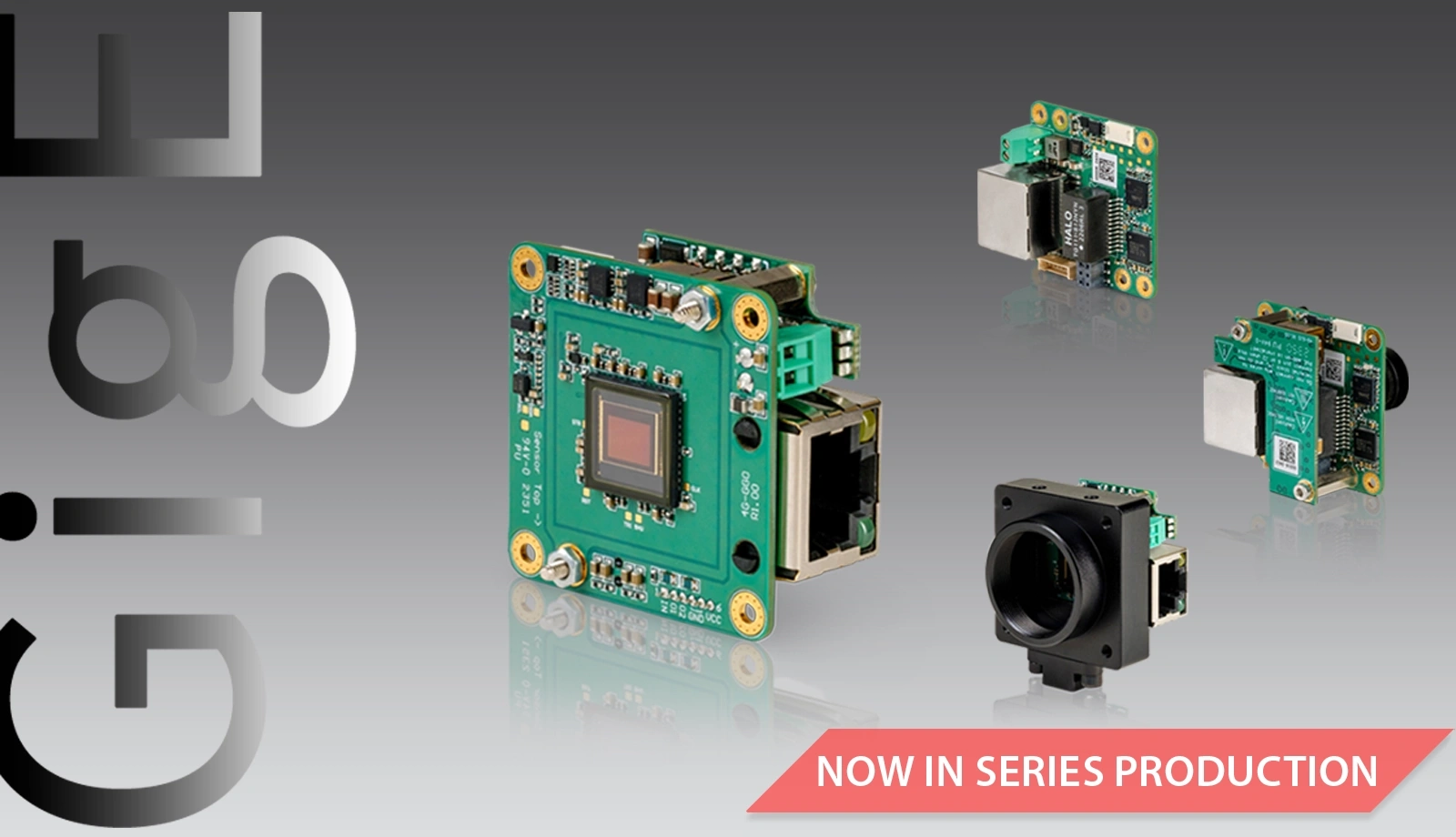 GigE-Board-Level-Kameras der 47G-Serie: Jetzt in regulärer Serienproduktion mit fünf Sensorvarianten von 3,2 MP bis 20 MP.