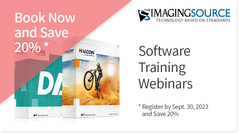 The Imaging Source bietet Online-Trainings-Webinare für MVTec-Softwareprodukte an, darunter HALCON und Deep Learning in HALCON.