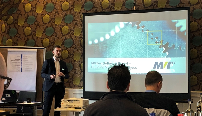 Silas Volk (MVTec Software) presenting at Imaging Professionals Educational and Networking Event