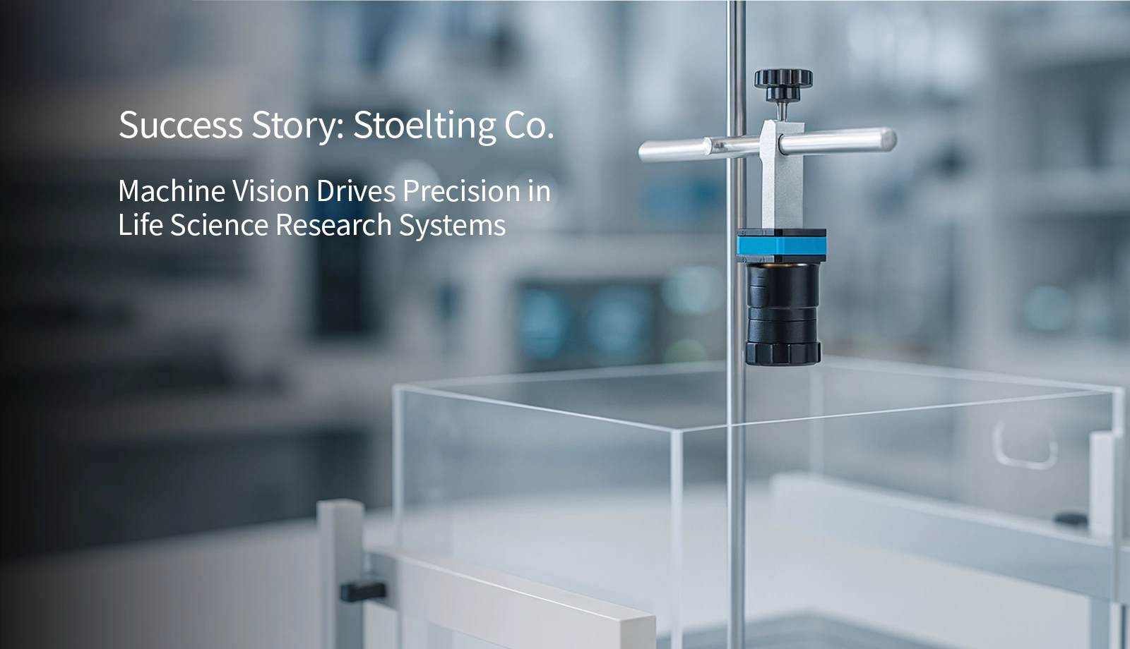 Compact 37 Series USB 3.1 industrial camera integrated into a precision life science research system.