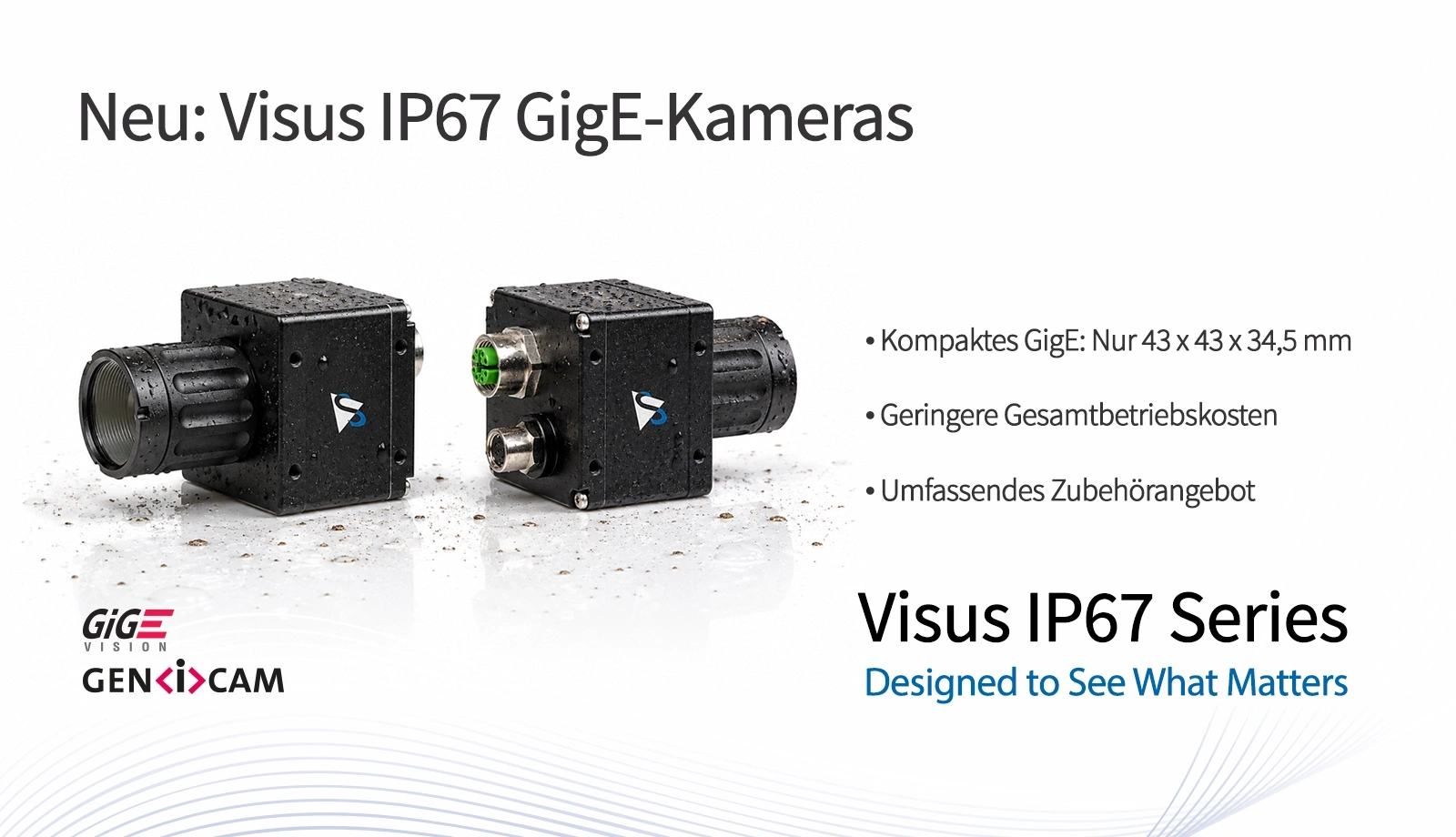 Mit ihrem kompakten Design zählt die Visus IP67-Serie von The Imaging Source zu den kompaktesten GigE-IP67-Kameraplattformen auf dem Markt.
