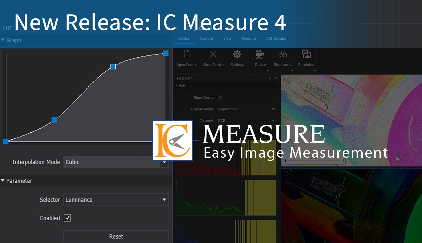 IC Measure 4: 更新后的软件专为工业相机的无缝集成及高端图像处理而设计。
