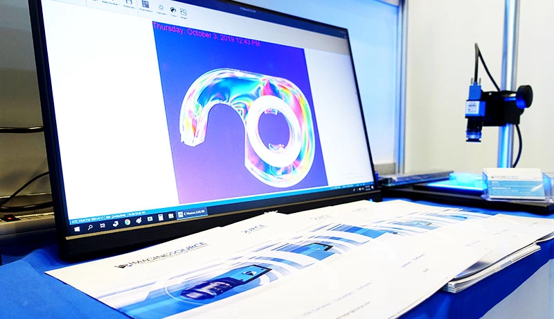 Industrial Cameras Featuring Polarsens™ Sensors, here displaying material stress in transparent objects.
