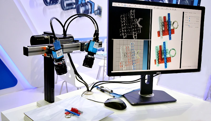 Stereo 3D made easy. Compatible with a variety of TIS industrial cameras, IC 3D offers unique flexibility. Here featuring DFK 33UP1300 and DFK 33GP1300 color industrial cameras.
