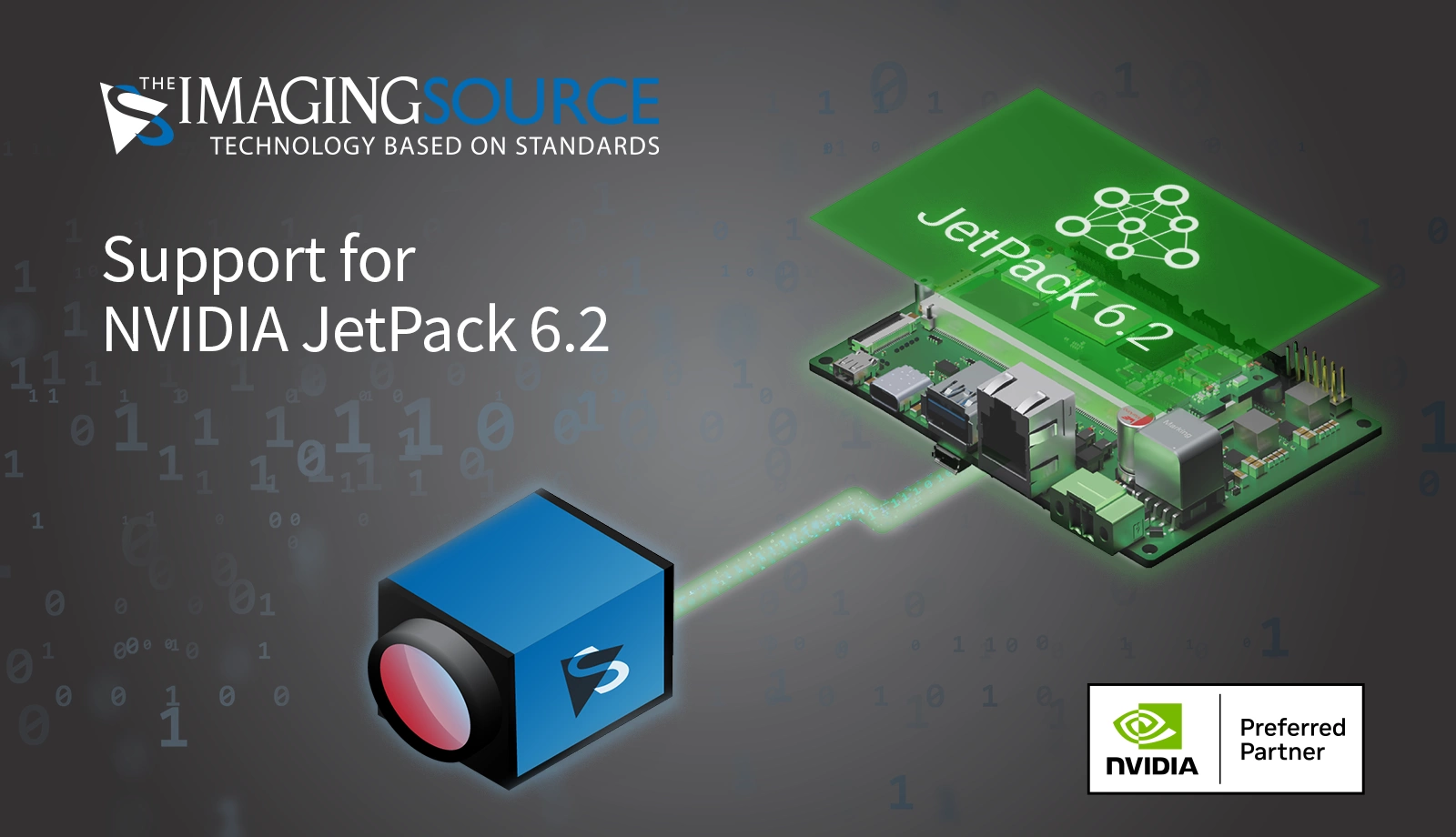The Imaging Source ist einer der ersten Industriekamera-Hersteller, der Unterstützung für NVIDIA JetPack 6.2 anbietet, das umfassende SDK von NVIDIA für die Entwicklung von End-to-End-beschleunigten KI-Anwendungen.