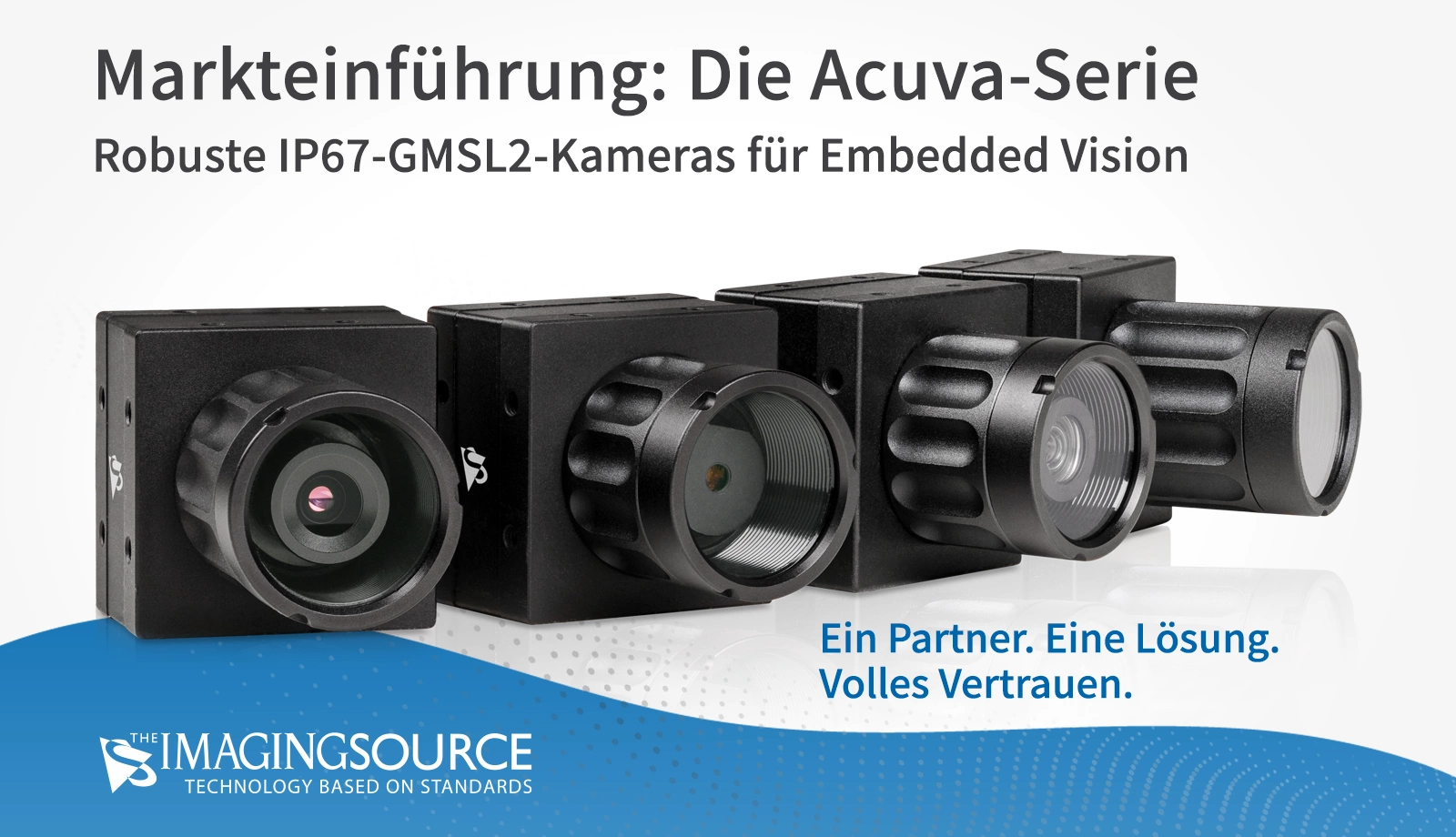 Acuva-Serie GMSL2-Kameras: Robustes IP67-Gehäuse, schnelle Bildübertragung, erweiterte Kabellänge und vollständiges Integrationsökosystem für industrielle Embedded-Vision.