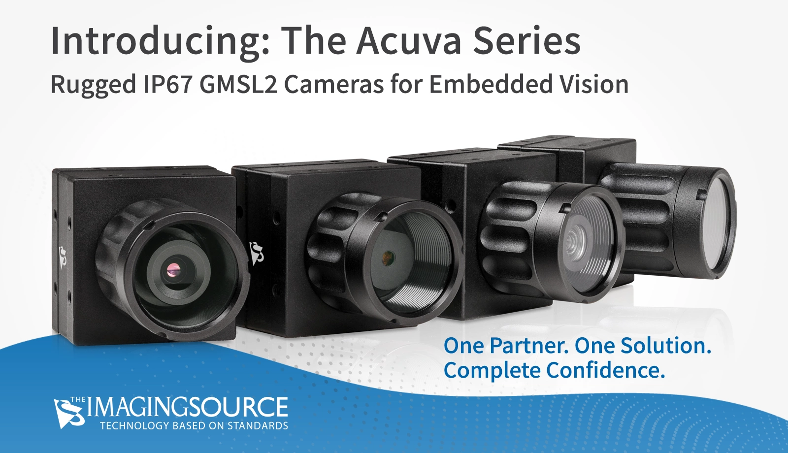 Acuva Series GMSL2 cameras: Rugged IP67 housing, high-speed image transfer, extended cable reach, and complete integration ecosystem for industrial embedded vision.
