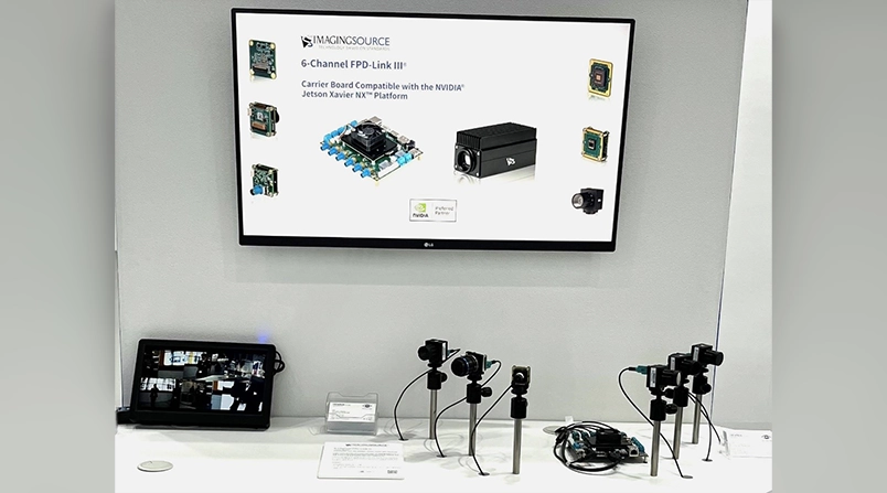 使用 6 通道載板的多相機系統，電纜長度可達 15 公尺。