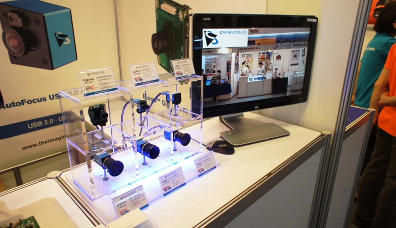 2 by 3 matrix containing The Imaging Source cameras at the AOI Forum and Show