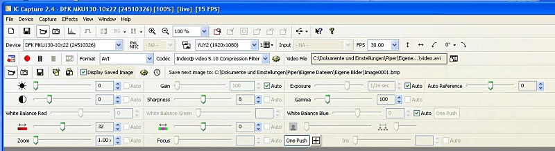 Fig. 4. Control panel with all available 'toolbars.'